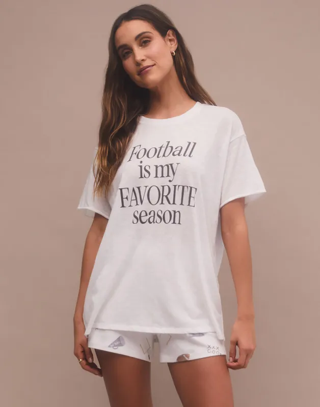 Boyfriend Football Tee by Z Supply - White sold by Beach Bunny