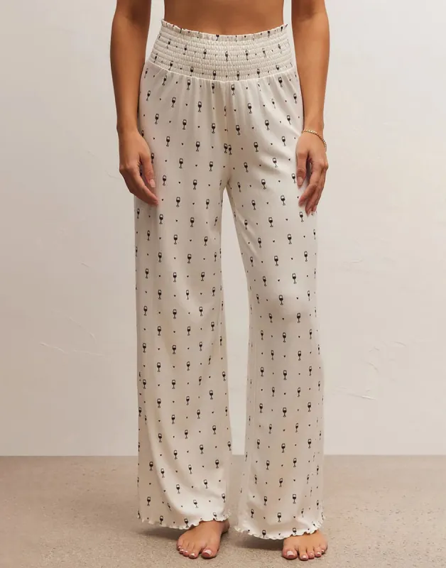 Cheers to Wine Dawn Pant by Z Supply - Bone sold by Beach Bunny