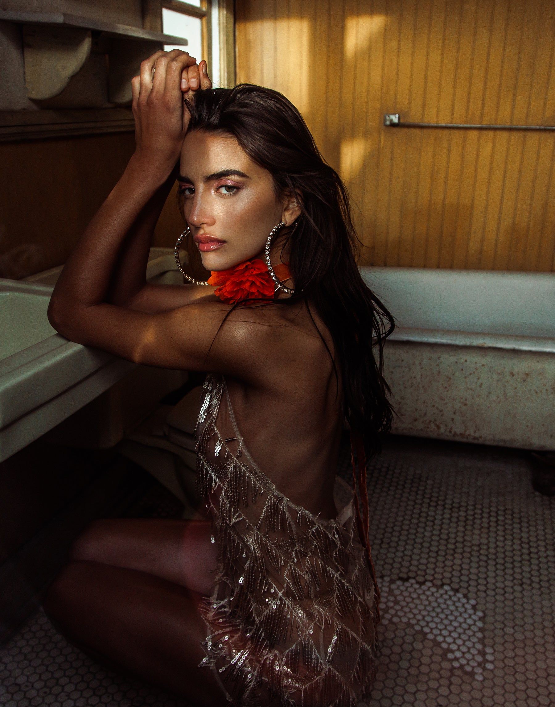 Dione Sparkle Halter Mini Dress - Rose Gold sold by Beach Bunny product image thumbnail 3