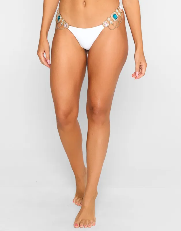 Jazmin Skimpy Bottom - White sold by Beach Bunny