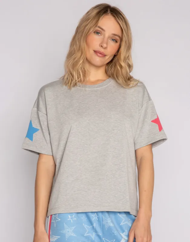 Star Spangled Tee by P.J. Salvage - Heather Grey made by P.J. Salvage