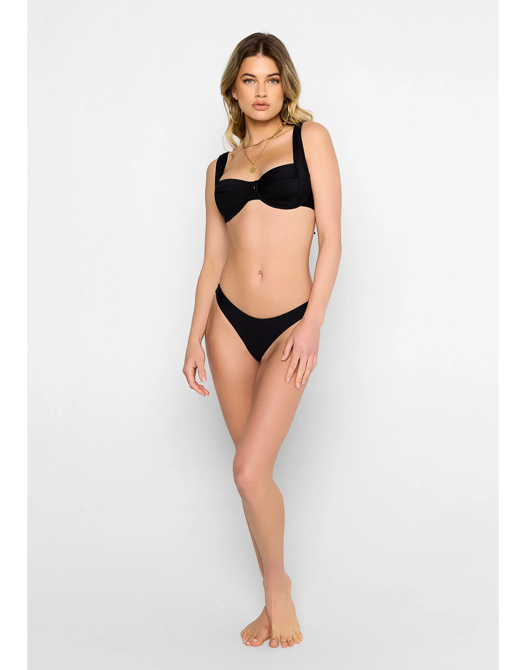 Angela Skimpy Bottom - Black Rib sold by Beach Bunny product image thumbnail 2