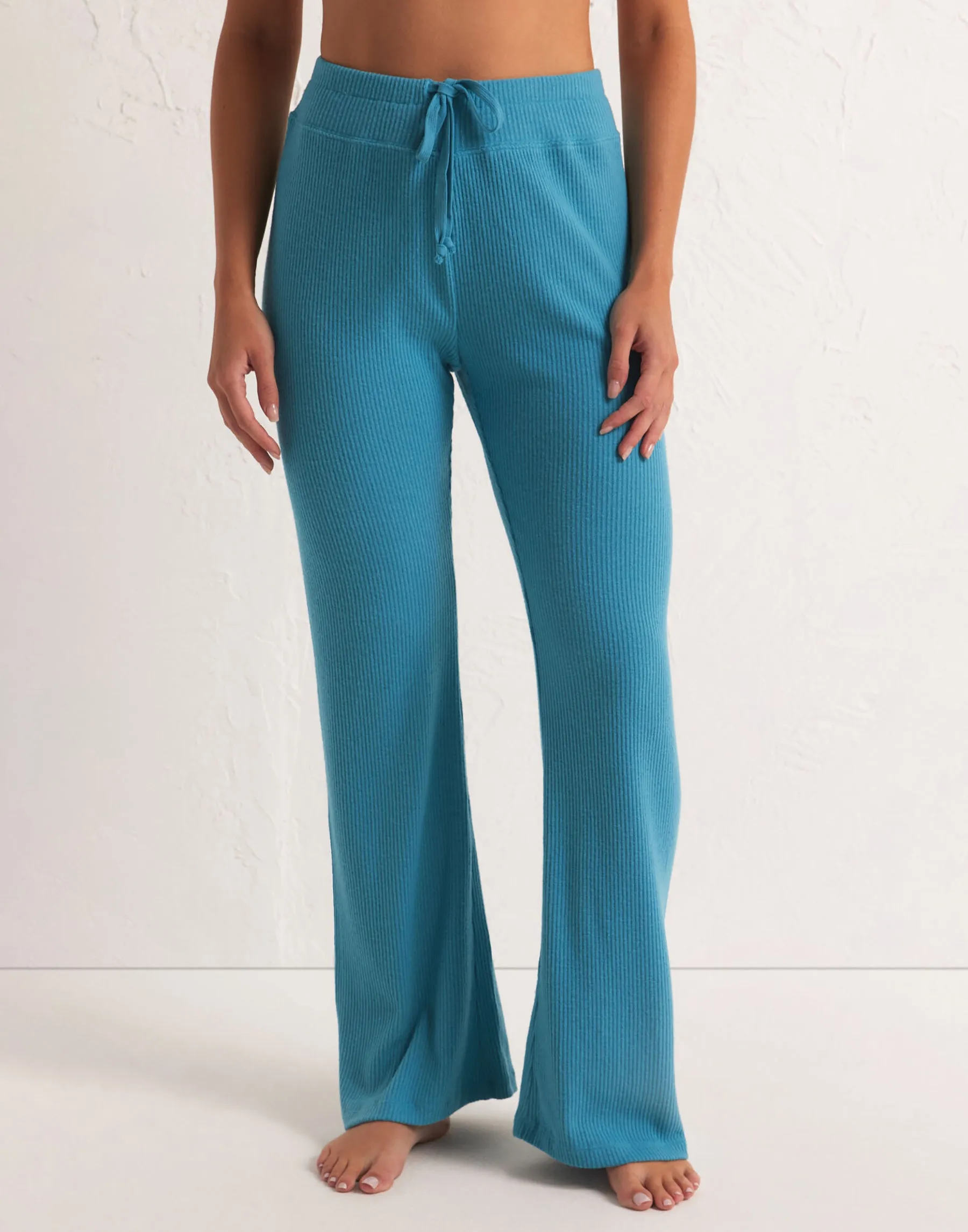 Beach Walk Rib Flare Pant by Z Supply - Bermuda Blue sold by Beach Bunny