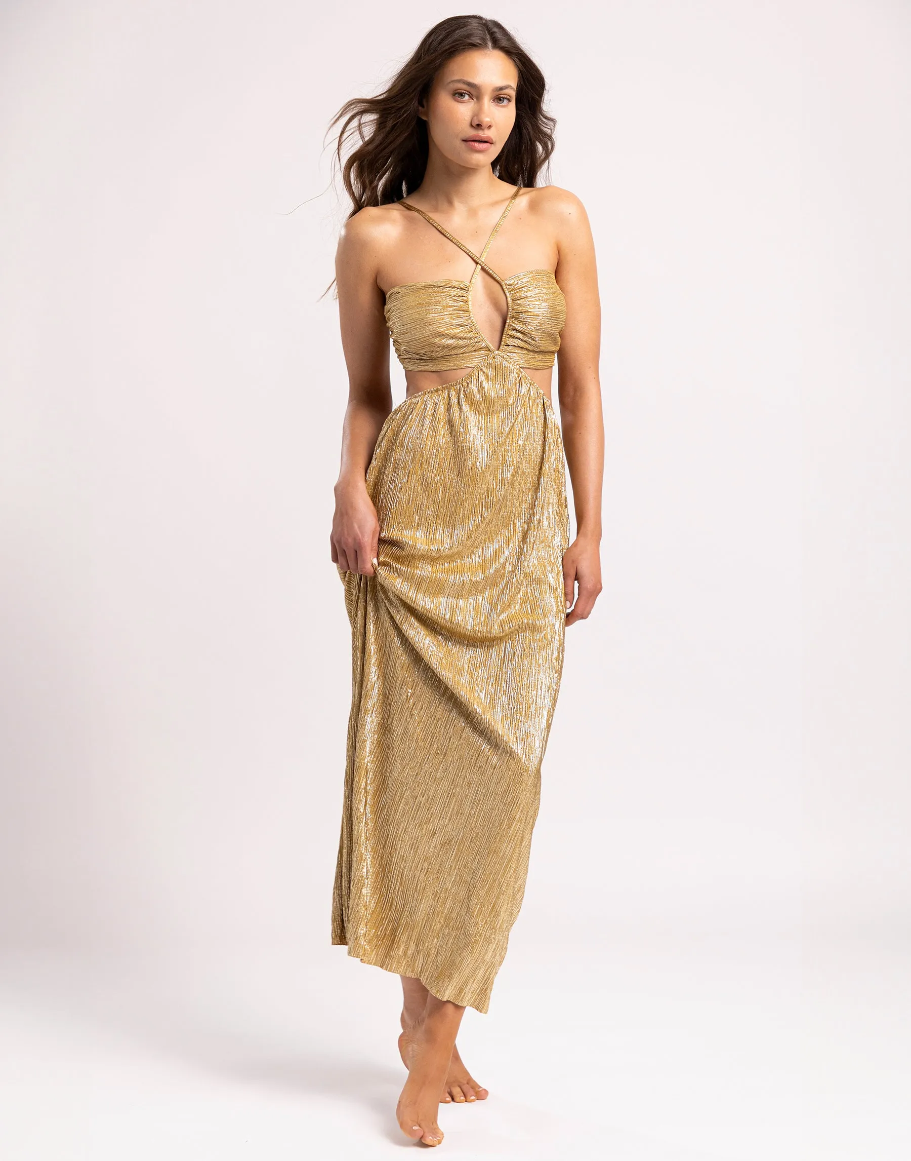 Naomi Maxi Dress by Summer Haus - Metallic Gold sold by Beach Bunny product image thumbnail 3