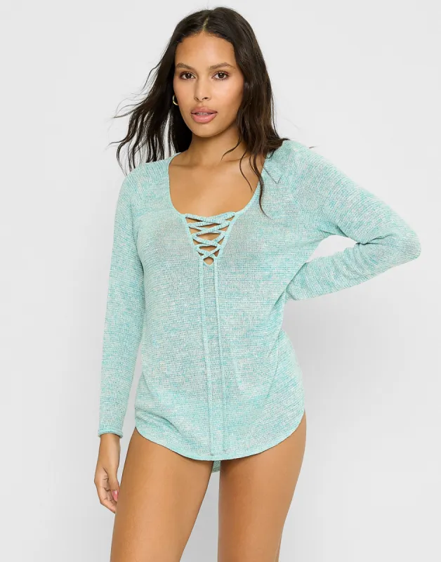 Payton Beach Sweater - Aqua sold by Beach Bunny