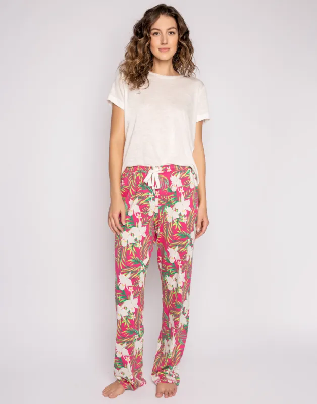 Playful Prints Pant by P.J. Salvage - Fuschia sold by Beach Bunny