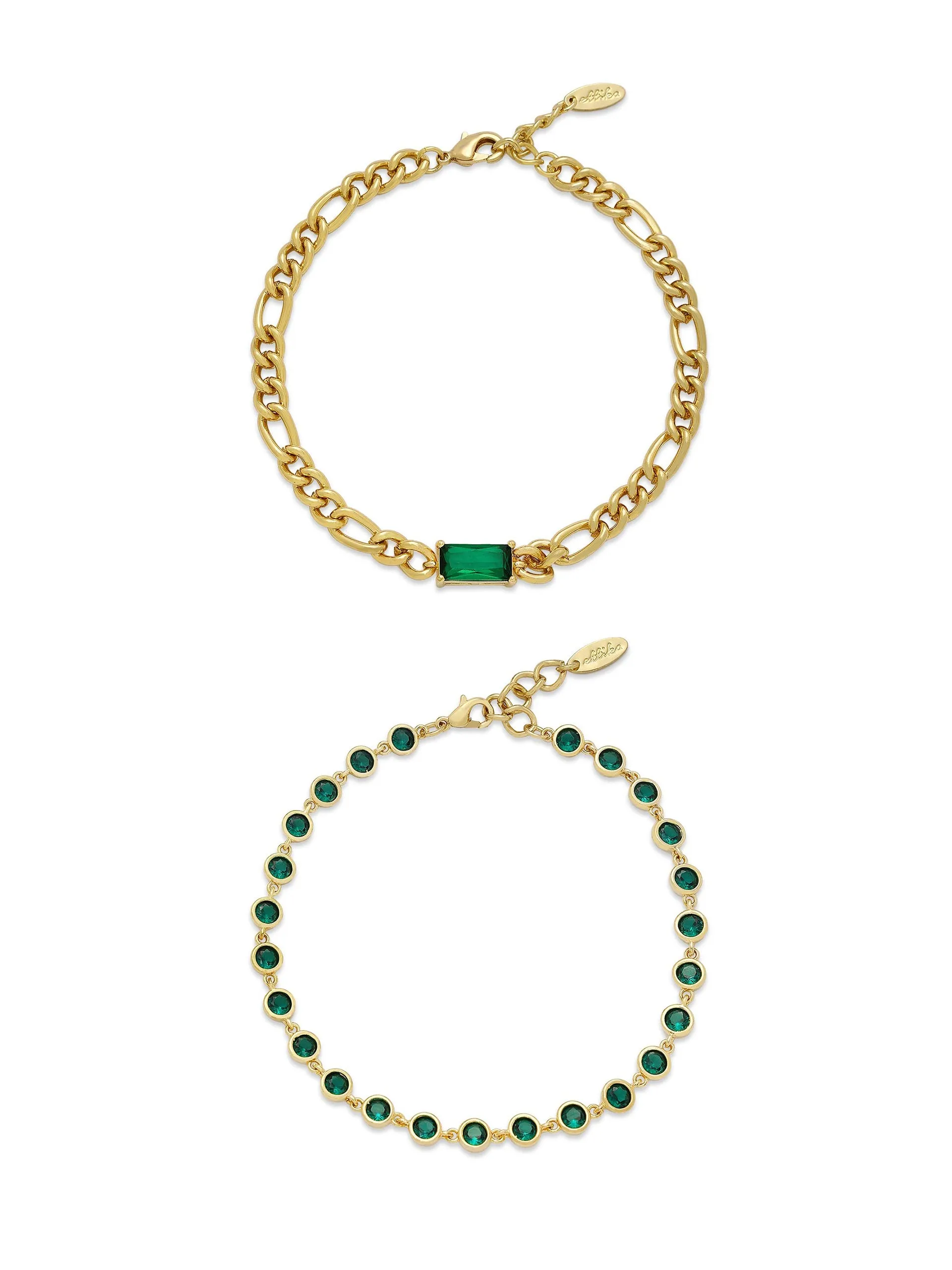 Bejeweled Emerald Anklet Set by Ettika sold by Beach Bunny product image thumbnail 2