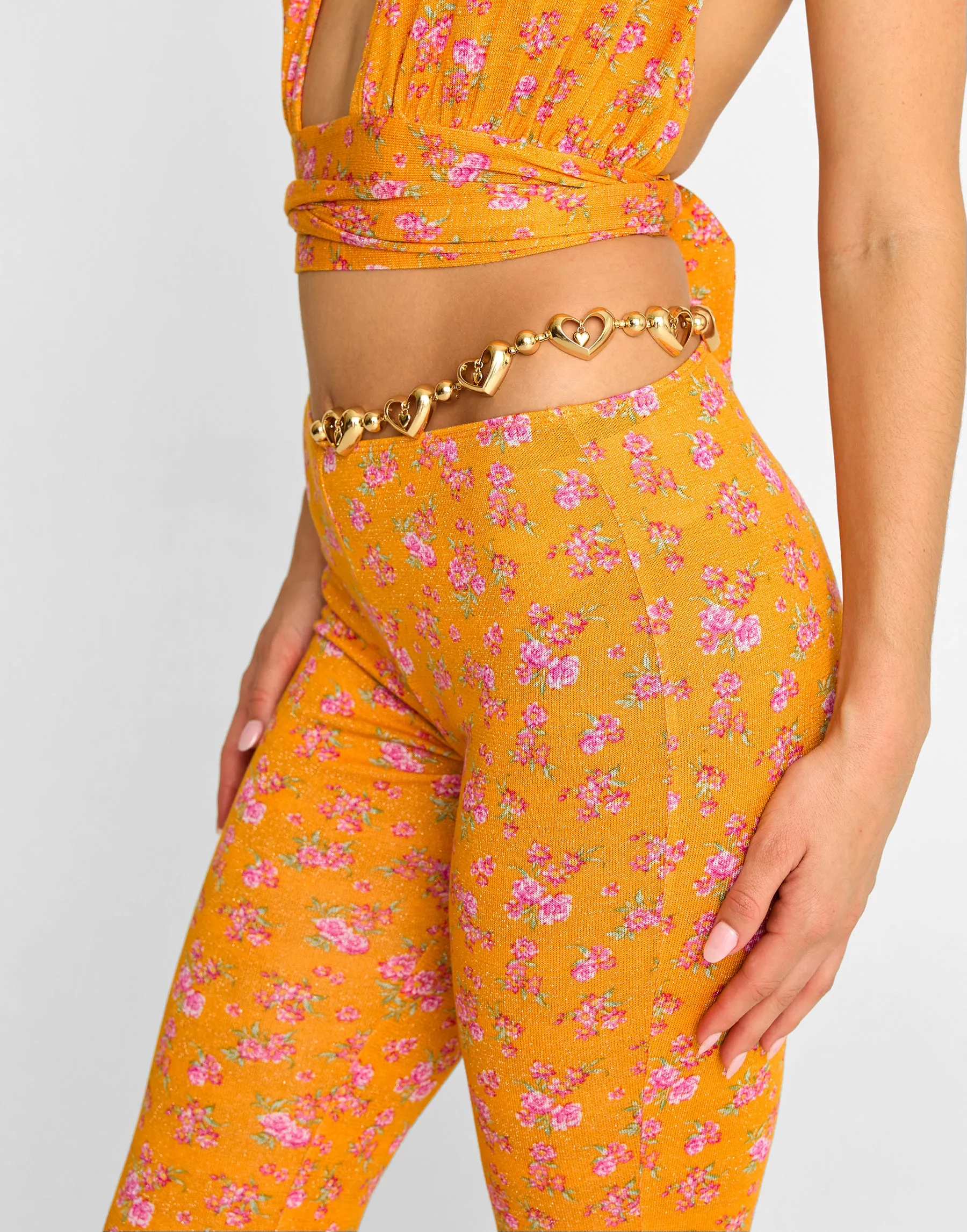 Saddie Pant - Orange Ditsy Floral sold by Beach Bunny product image thumbnail 4