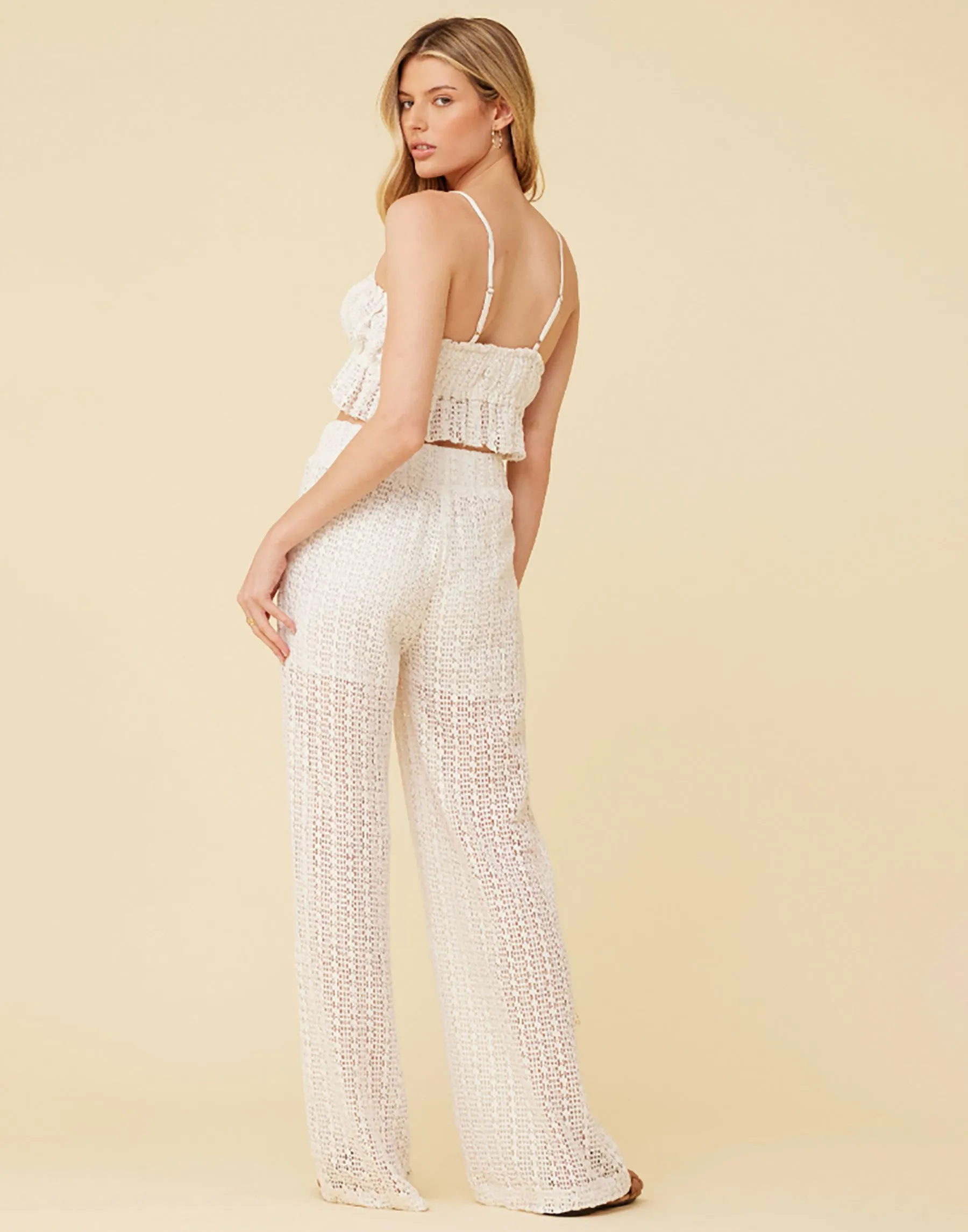 Crochet Stripe Surplice Top by Surf Gypsy - White sold by Beach Bunny product image thumbnail 2