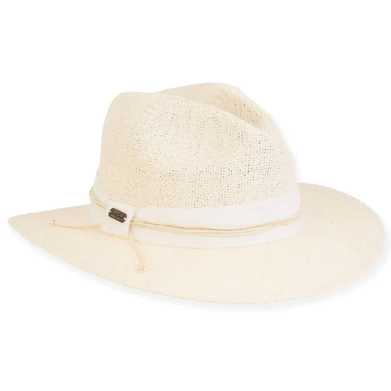 Nosara Paper Straw Safari Hat by Sun N Sand- Natural sold by Beach Bunny