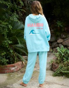 Malibu Jet Setter Zip Up by Vintage Havana - Tropical Blue sold by Beach Bunny