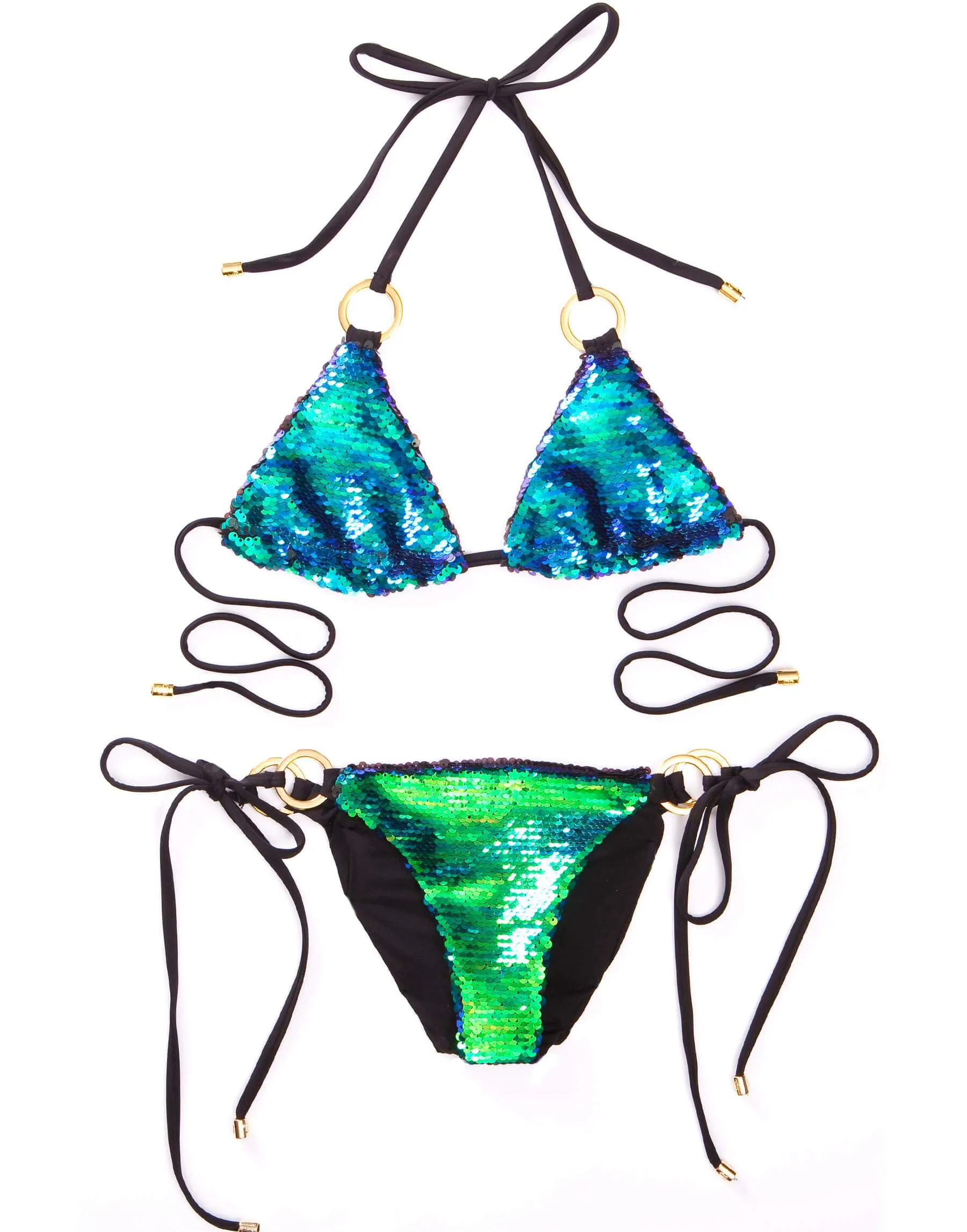 Siren Song Triangle Top - Green Ombre sold by Beach Bunny product image thumbnail 5