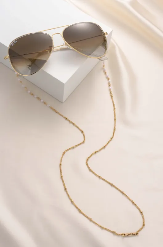 Dainty Pearl and Gold Glasses Chain by Ettika made by ettika
