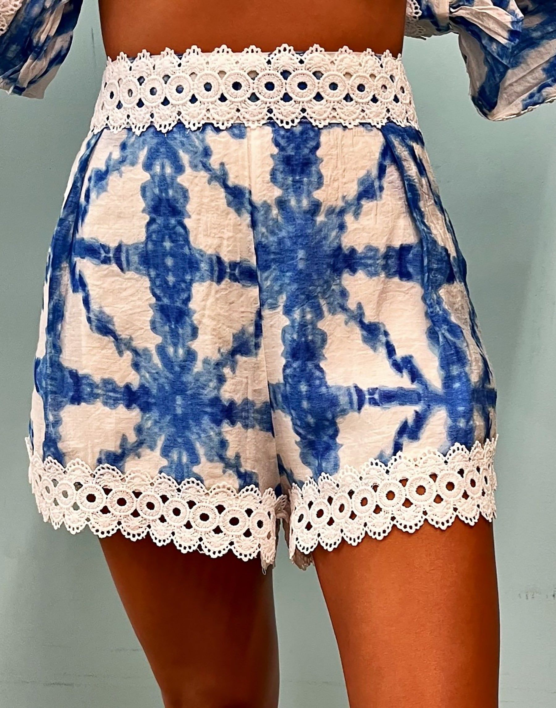 Jessie Short Set by Summer Haus - Blue/White sold by Beach Bunny product image thumbnail 3