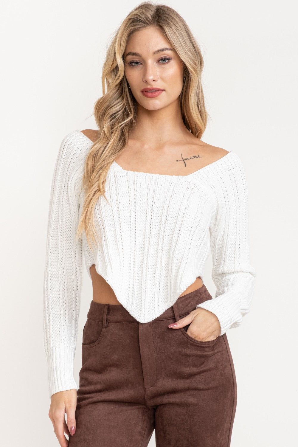 Quinn Sweater by Summer Haus - White sold by Beach Bunny