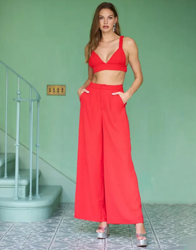 Edie Trouser by Summer Haus - Red sold by Beach Bunny