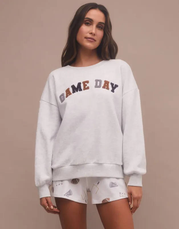 Oversized Game Day Sweatshirt by Z Supply - Light Heather Grey sold by Beach Bunny