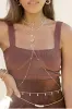 Crystal Droplet Thin Cha Body Chain by Ettika sold by Beach Bunny