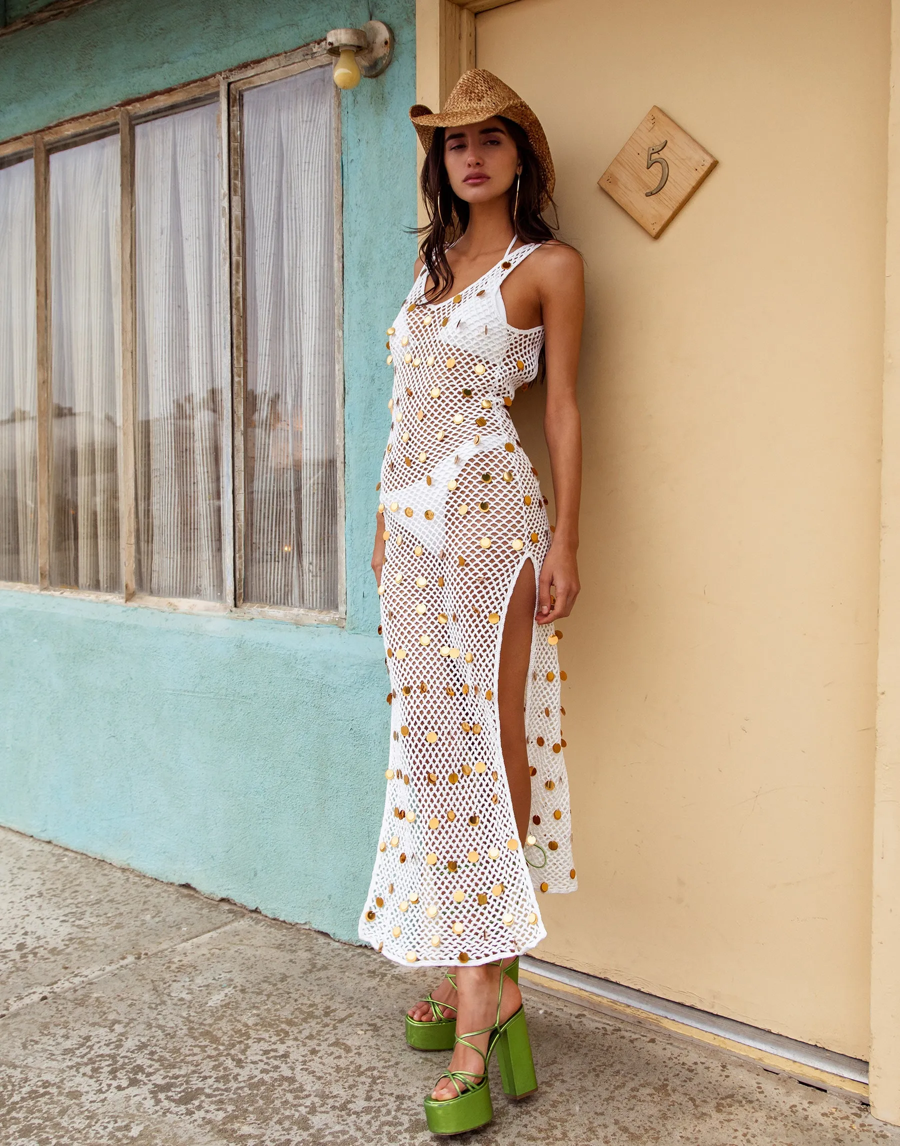 Billie Crochet Maxi Dress - Gold sold by Beach Bunny product image thumbnail 5