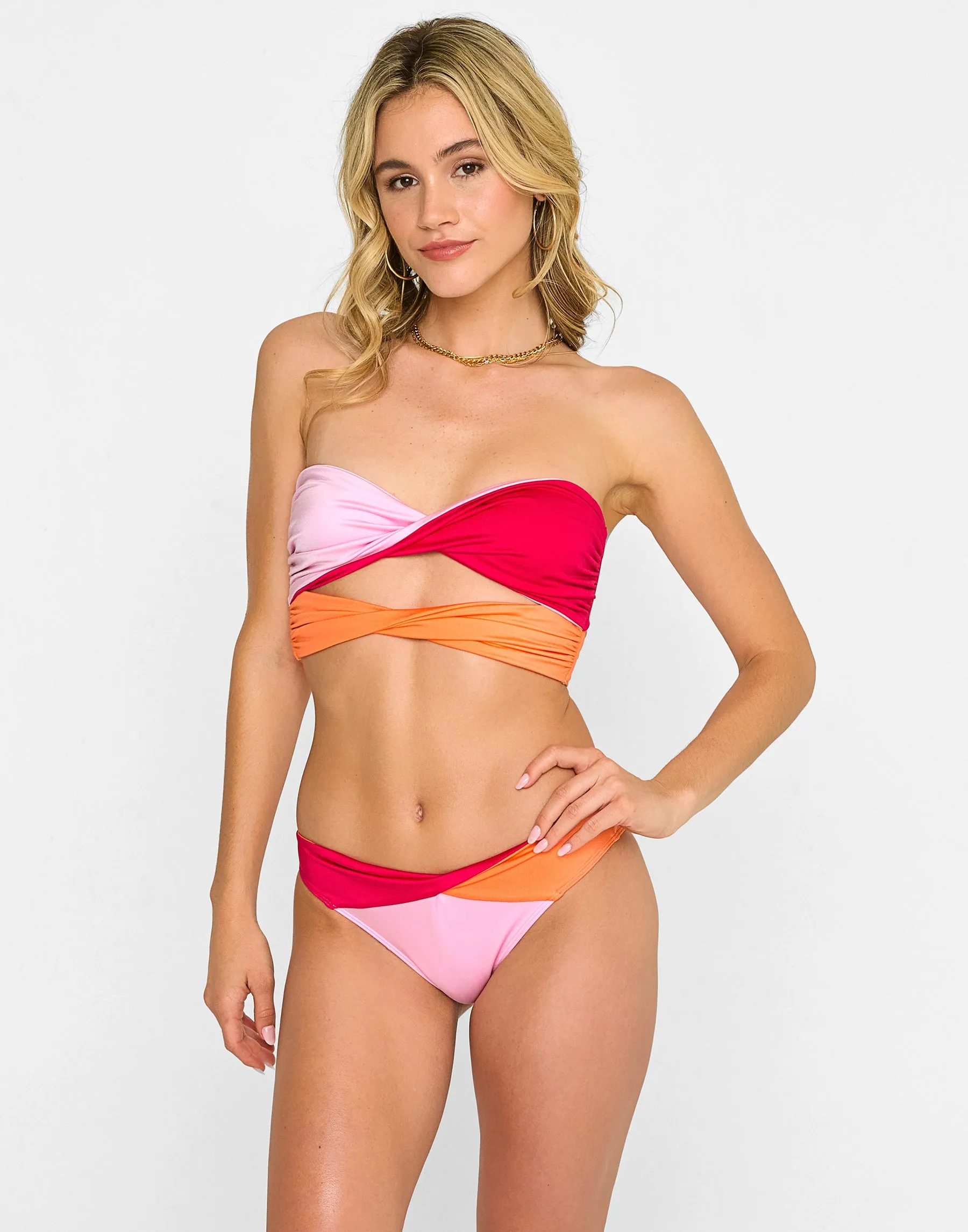 Bri Bandeau Top - Sunset Hibiscus sold by Beach Bunny product image thumbnail 2