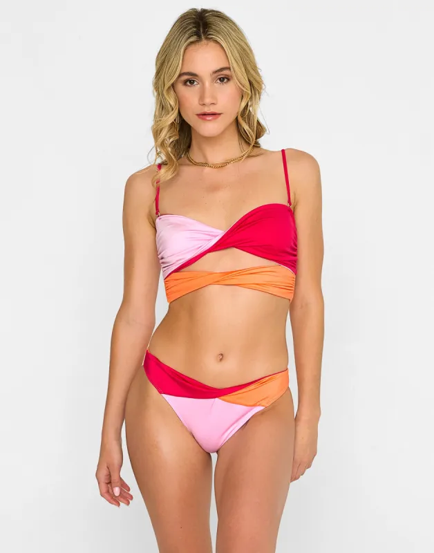 Bri Bandeau Top - Sunset Hibiscus sold by Beach Bunny