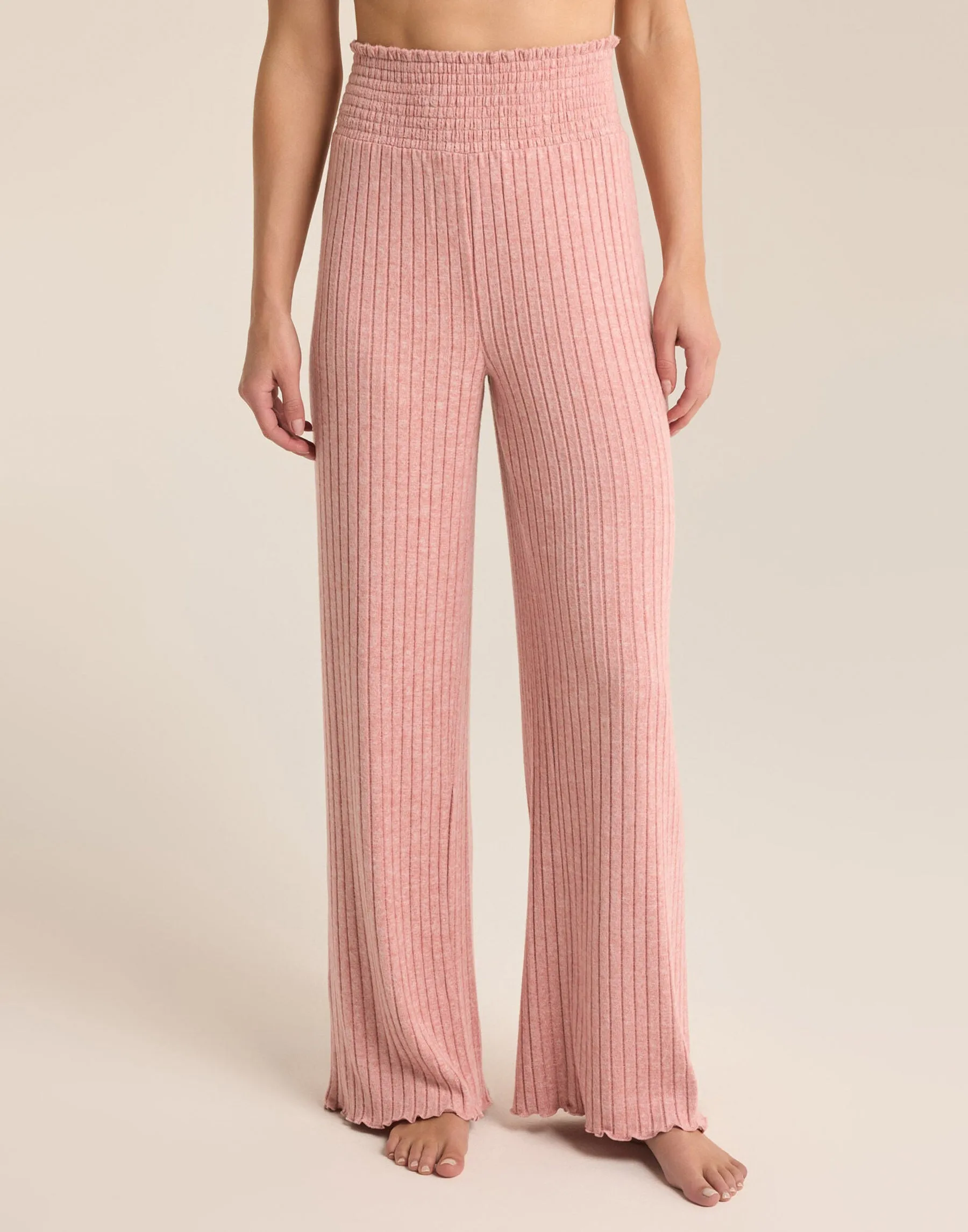 Dawn Smocked Rib Pant by Z Supply - Rosebud sold by Beach Bunny