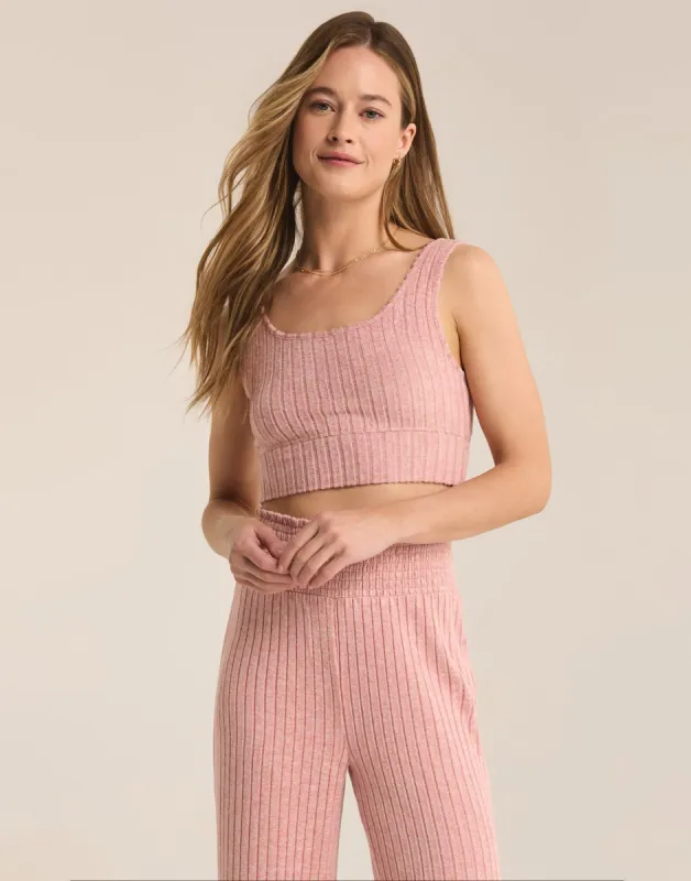 Zoe Rib Tank Bra by Z Supply - Rosebud sold by Beach Bunny