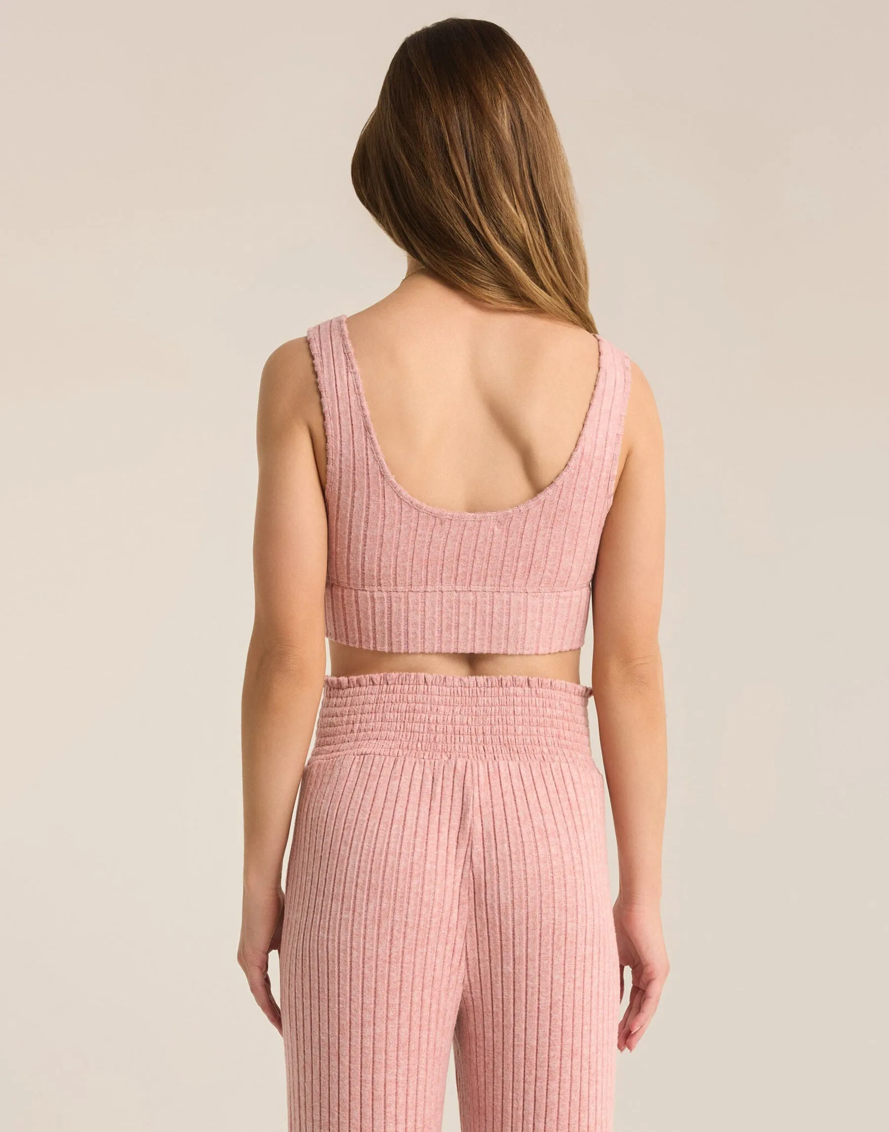 Zoe Rib Tank Bra by Z Supply - Rosebud sold by Beach Bunny product image thumbnail 3