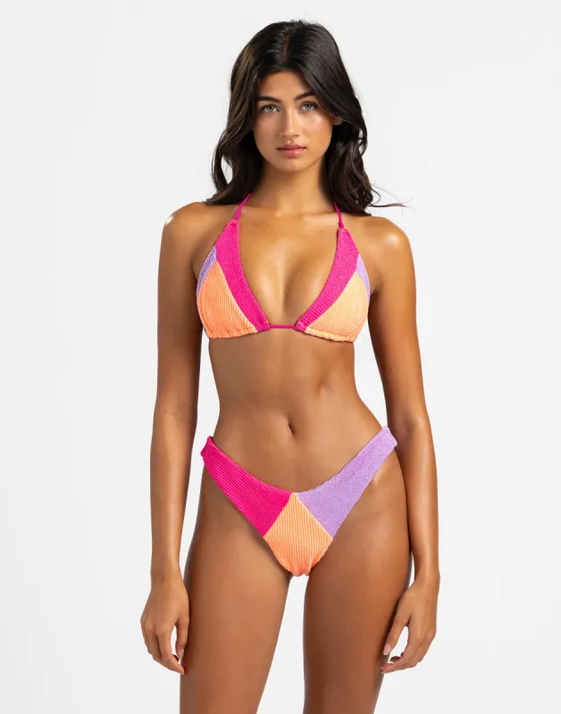 Poppy Colorblock Triangle Top by Summer Haus - Pink/Orange/Purple sold by Beach Bunny