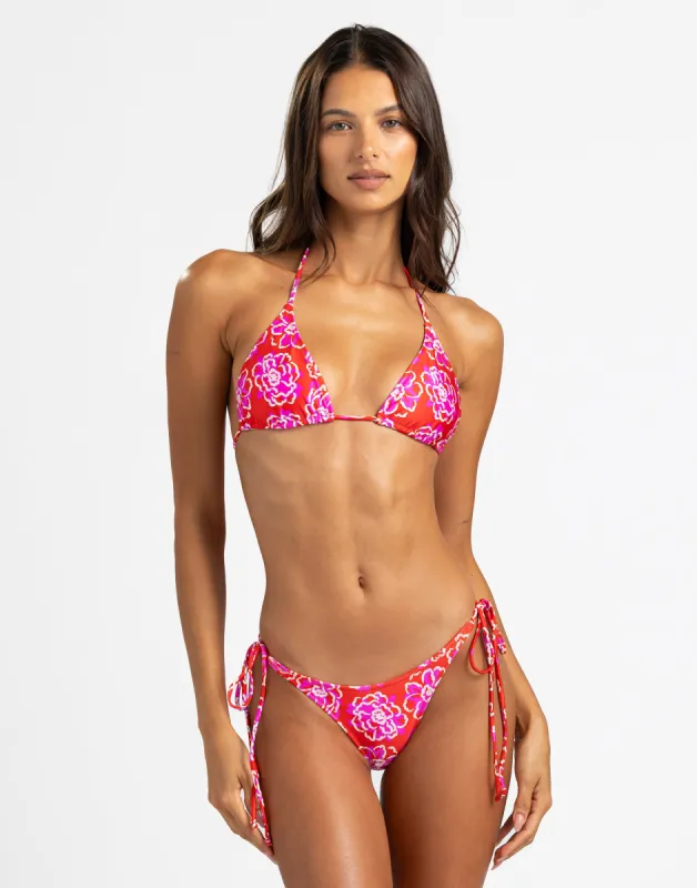 Luna Triangle Top - Red Floral sold by Beach Bunny