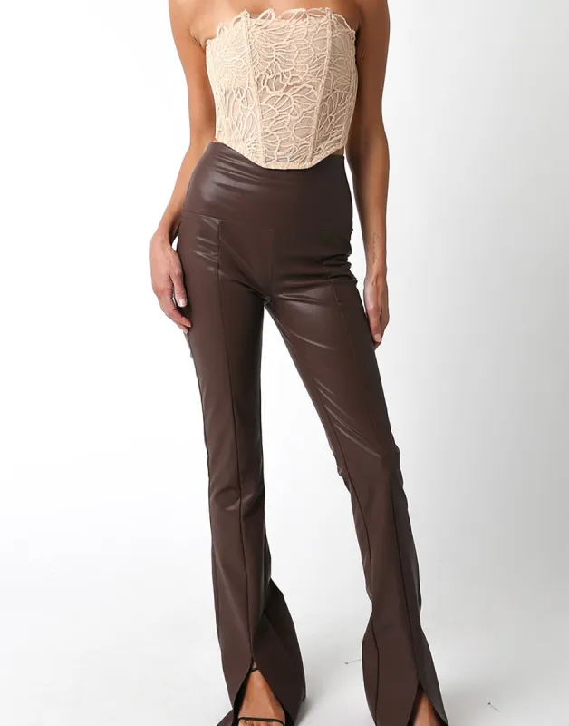 Zoey Pant by Summer Haus - Brown made by Beach Bunny