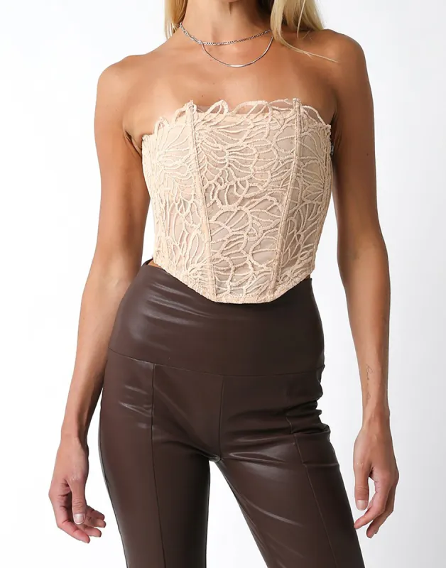 Paisley Corset Top by Summer Haus - Nude made by Beach Bunny