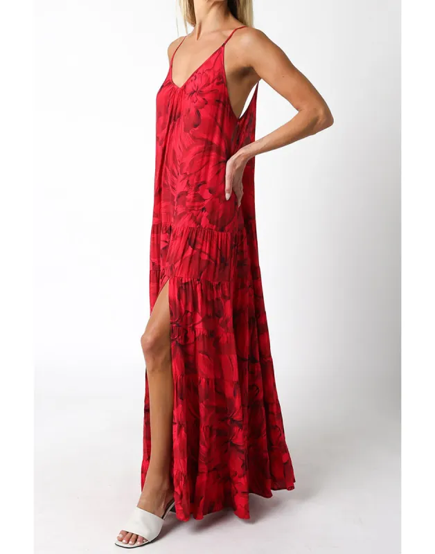 Capri Maxi Dress by Summer Haus - Red Floral sold by Beach Bunny