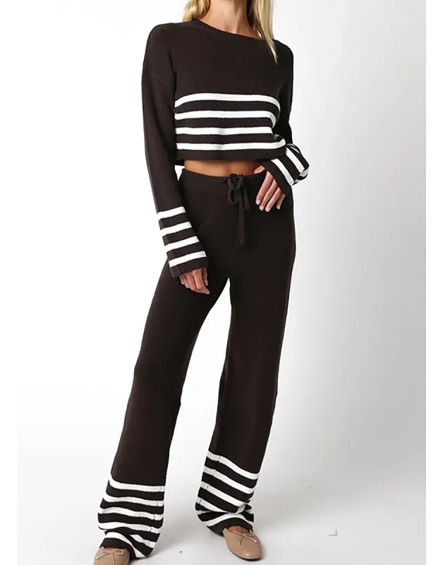 Cozy Cali Lounge Top by Summer Haus - Black/White sold by Beach Bunny