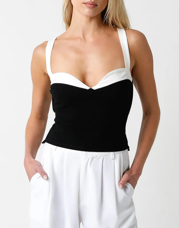 Bailee Top by Summer Haus - Black/White sold by Beach Bunny