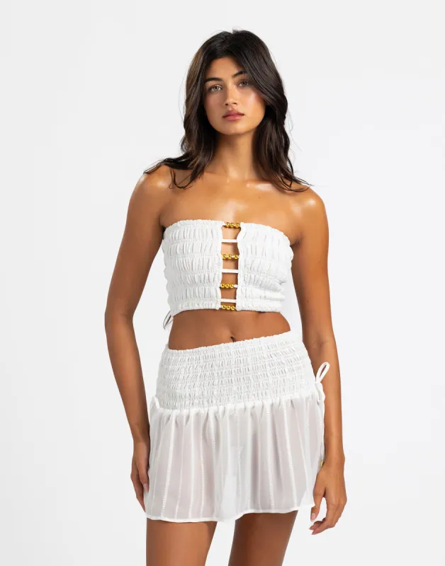 Sinora Mini Skirt - White sold by Beach Bunny