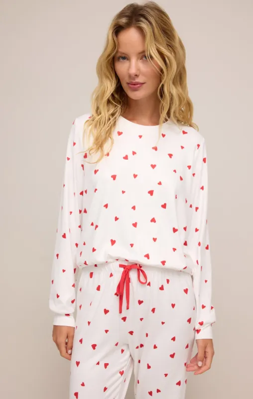 Classic Heart Long Sleeve Top - Rendezvous sold by Beach Bunny