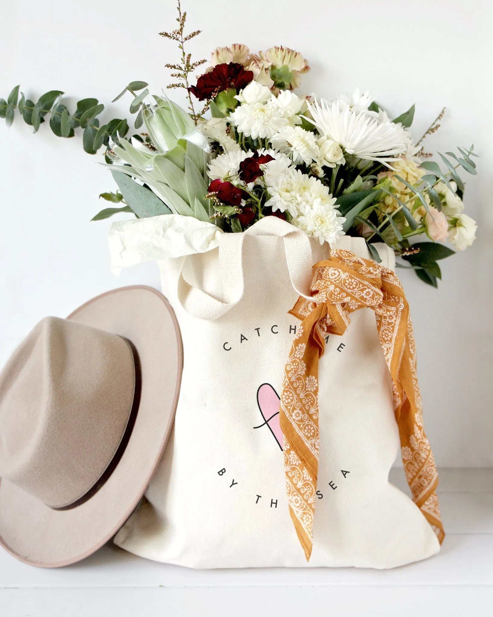 Catch Me By the Sea Cotton Canvas Tote Bag sold by Beach Bunny product image thumbnail 4