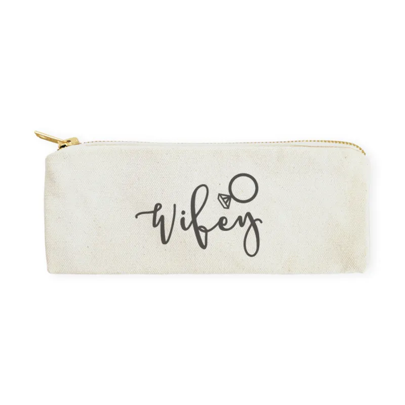 Wifey Cotton Canvas Pencil Case and Travel Pouch sold by Beach Bunny