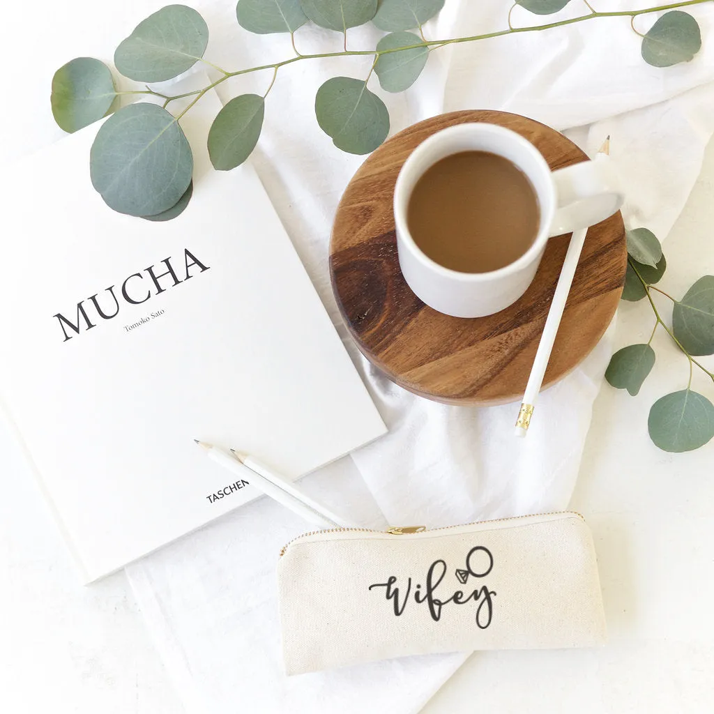 Wifey Cotton Canvas Pencil Case and Travel Pouch sold by Beach Bunny product image thumbnail 4