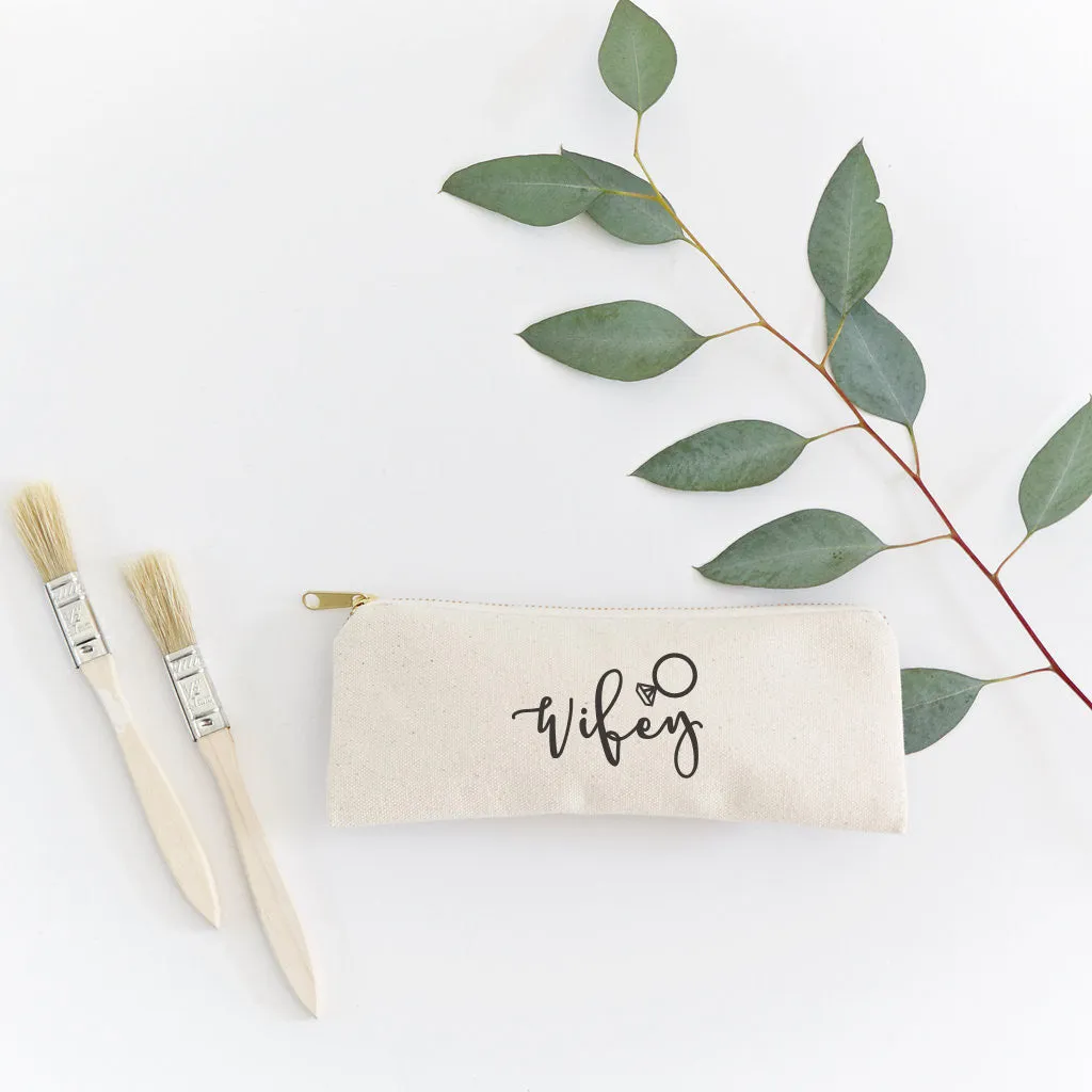 Wifey Cotton Canvas Pencil Case and Travel Pouch sold by Beach Bunny product image thumbnail 3