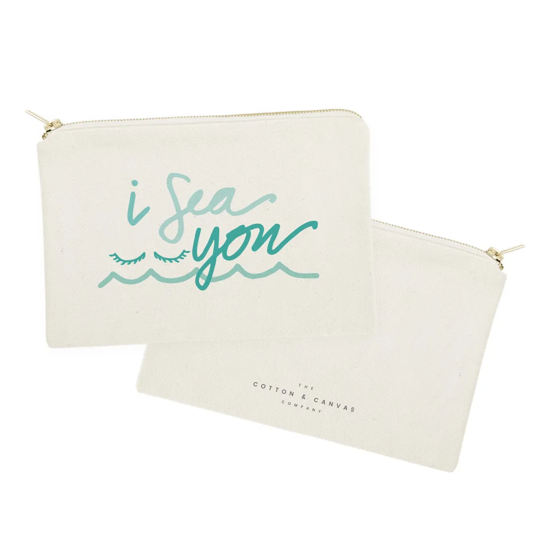 I Sea You Cotton Canvas Cosmetic Bag sold by Beach Bunny product image thumbnail 2