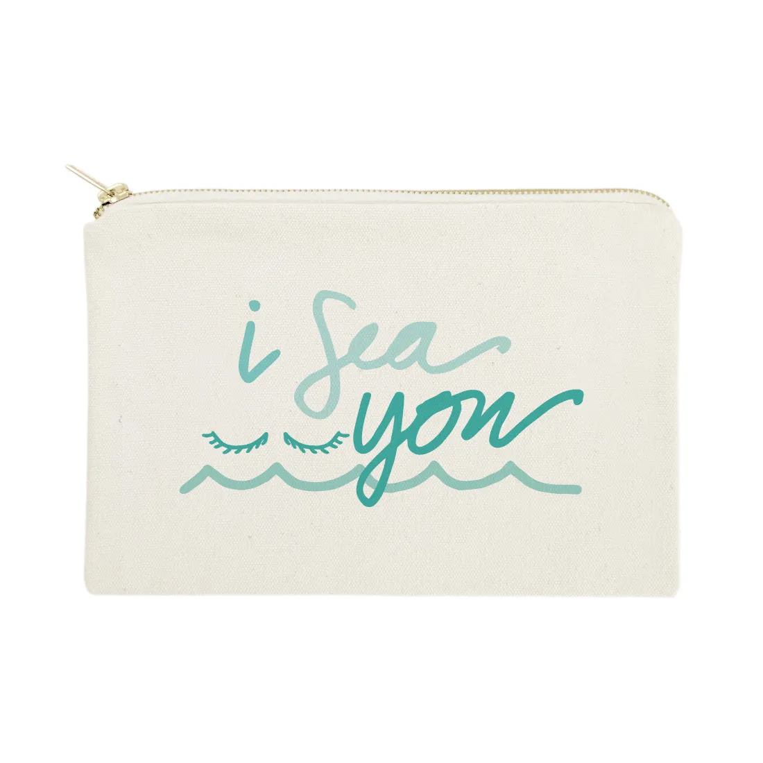I Sea You Cotton Canvas Cosmetic Bag sold by Beach Bunny