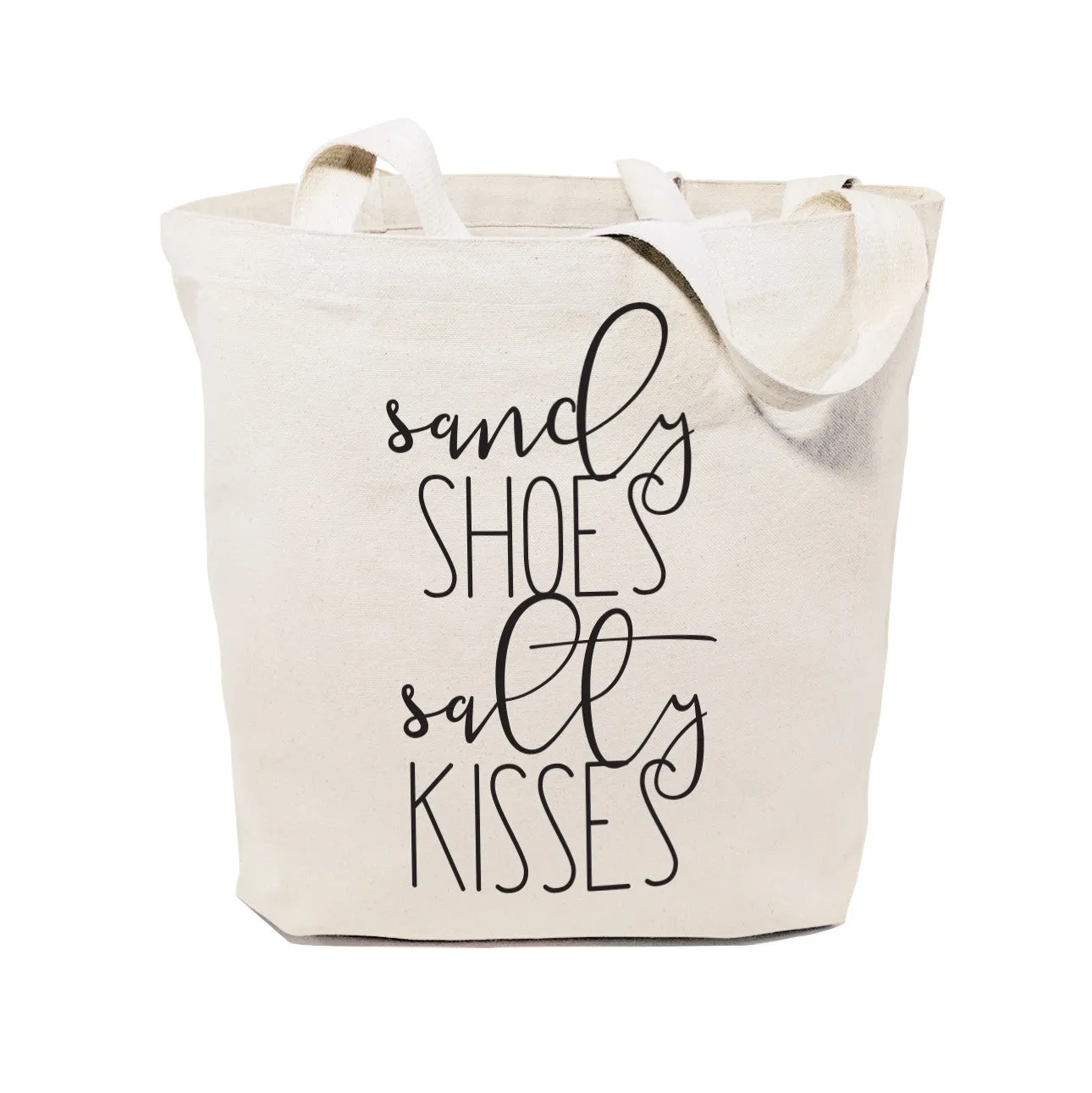 Sandy Shoes and Salty Kisses Cotton Canvas Tote Bag sold by Beach Bunny
