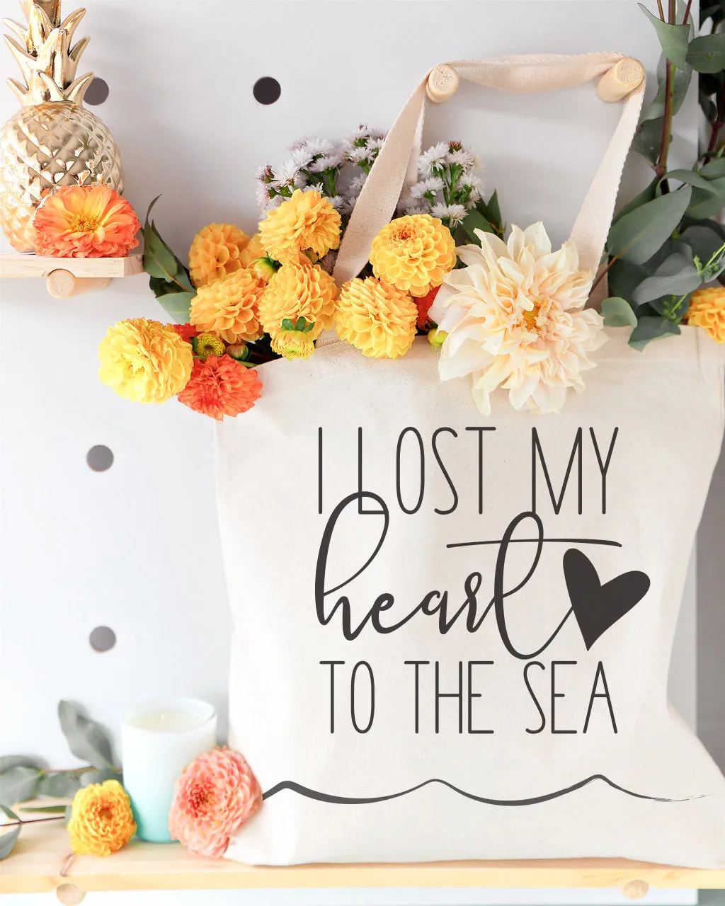 I Lost My Heart to the Sea Cotton Canvas Tote Bag sold by Beach Bunny product image thumbnail 3
