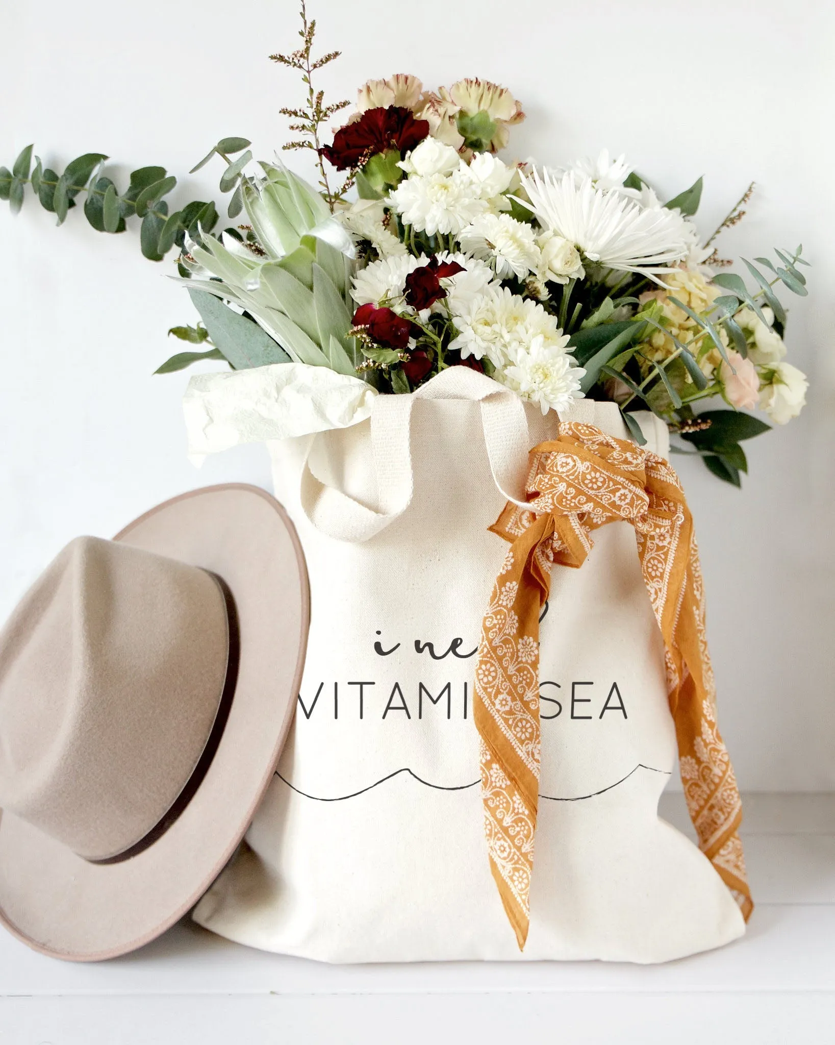 I Need Vitamin Sea Cotton Canvas Tote Bag sold by Beach Bunny product image thumbnail 4