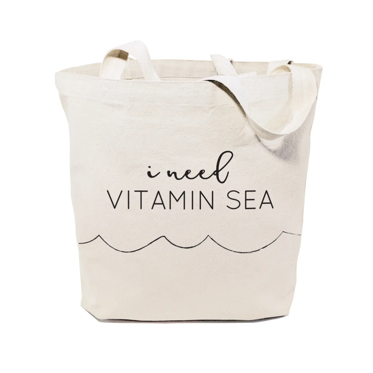 I Need Vitamin Sea Cotton Canvas Tote Bag sold by Beach Bunny