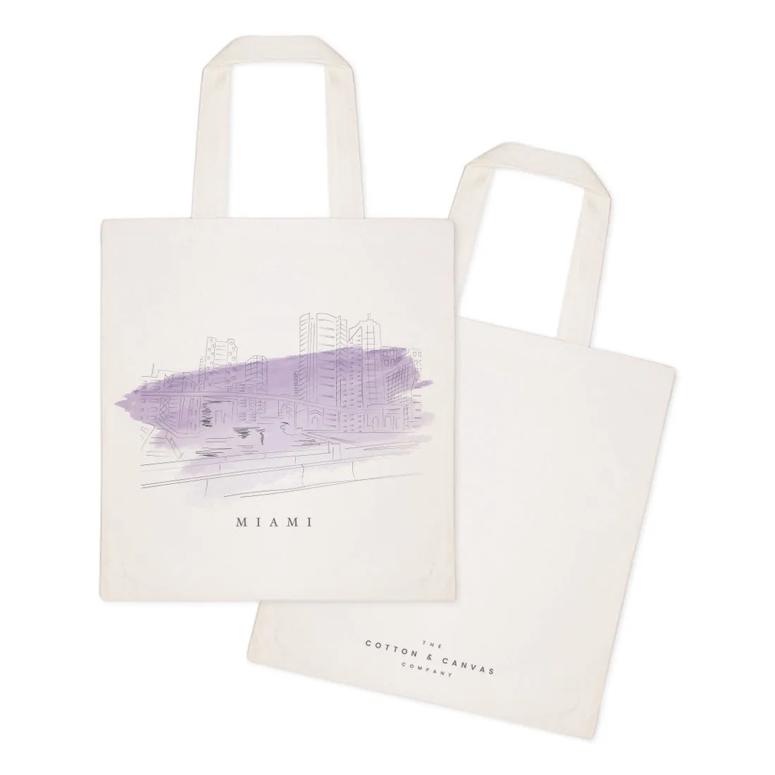 Miami Cityscape Cotton Canvas Tote Bag sold by Beach Bunny product image thumbnail 2