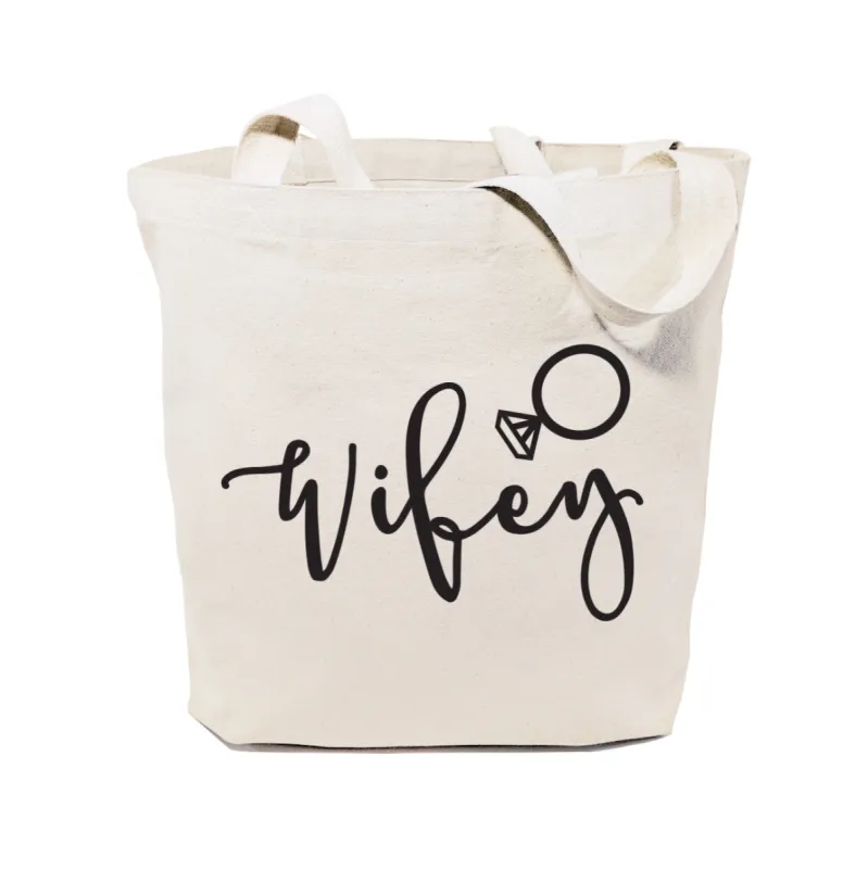 Wifey Wedding Cotton Canvas Tote Bag made by Beach Bunny