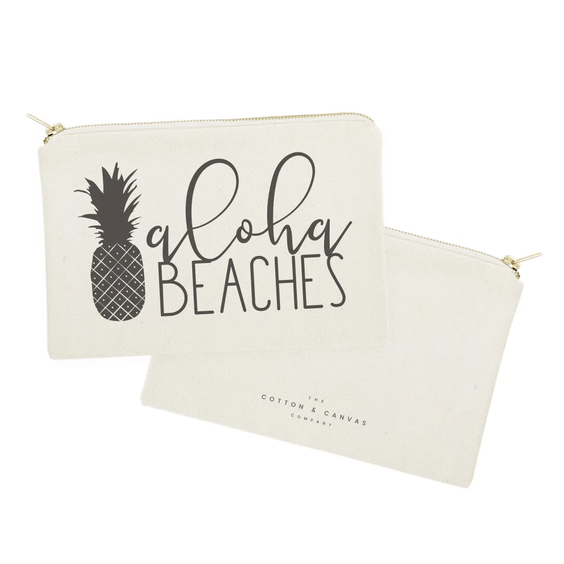 Aloha Beaches Cotton Canvas Cosmetic Bag sold by Beach Bunny product image thumbnail 2